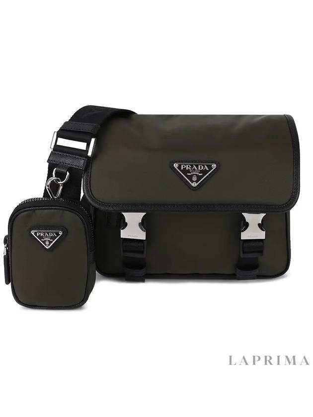 Triangle Logo Re-Nylon Saffiano Leather Cross Bag Tundra - PRADA - BALAAN 9