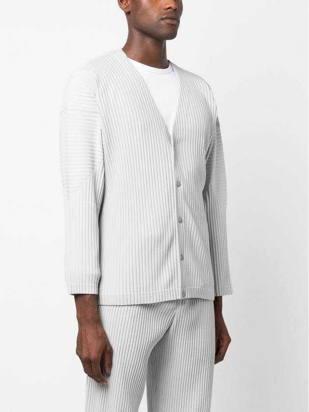 Pleated Button Cardigan Grey - ISSEY MIYAKE - BALAAN 3