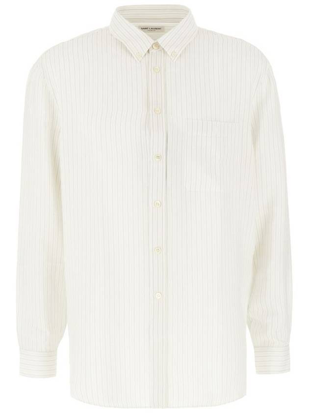 Long Sleeve Shirt 712700Y1I539782 P24 BEIGE GRIS NOIR - SAINT LAURENT - BALAAN 2