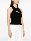 M Onerva Logo Plaque Cut Out Sleeveless Black - DIESEL - BALAAN 2