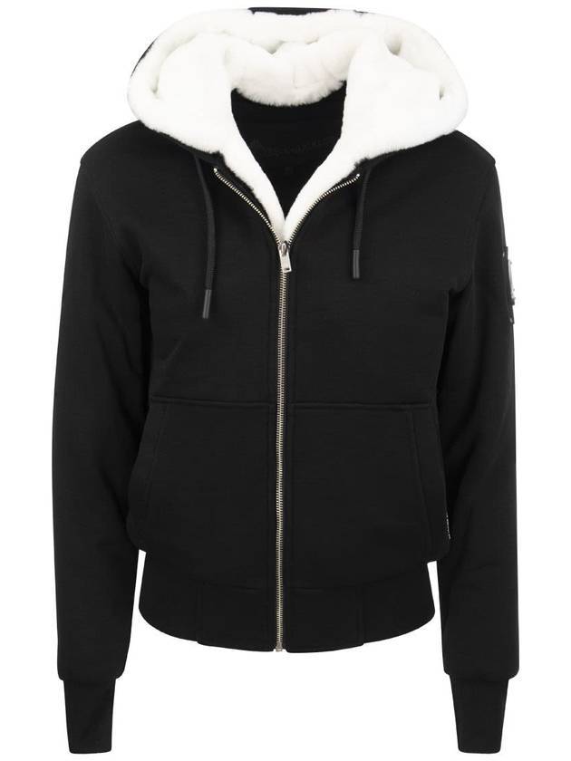 Classic Bunny 3 White Lining Zip Up Hoodie Black - MOOSE KNUCKLES - BALAAN 2