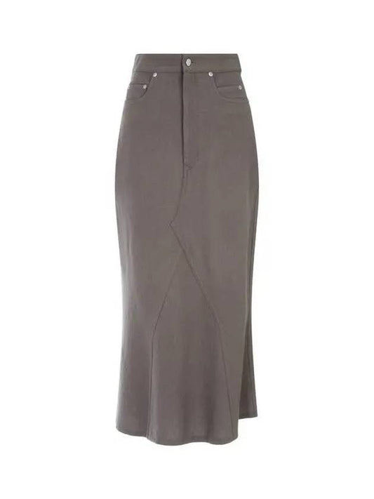 WOMEN Wool Godet Skirt Choco 271695 - RICK OWENS - BALAAN 1