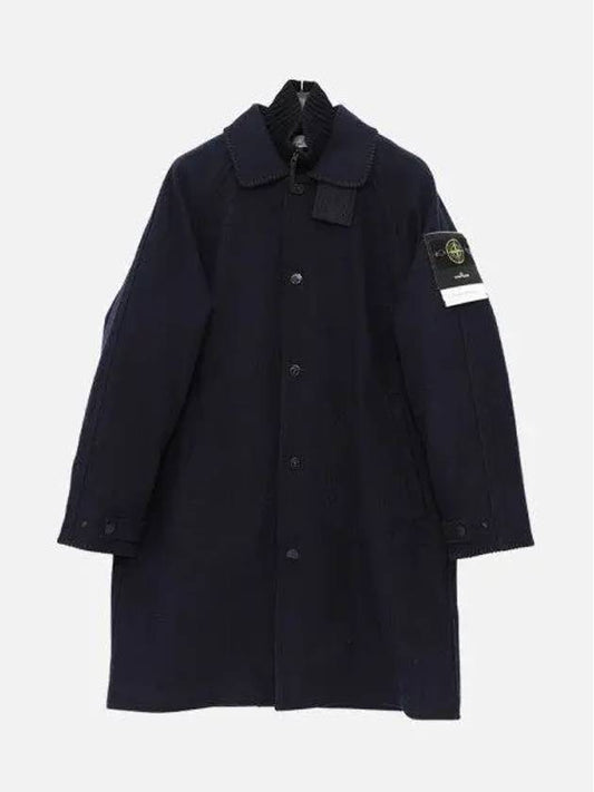 Wappen Patch Wool Single Coat Navy - STONE ISLAND - BALAAN 2