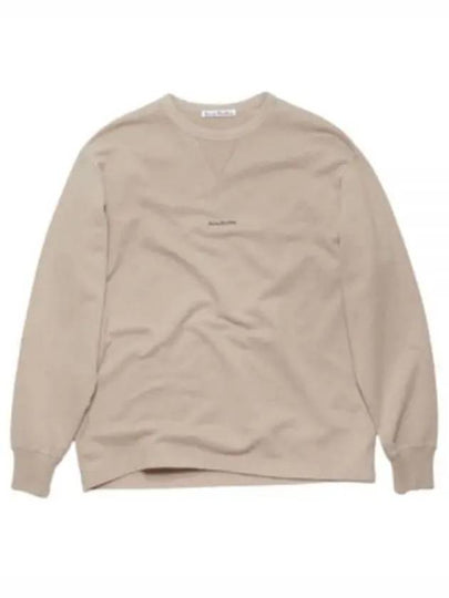 Logo Cropped Neck Oversized Fit Sweatshirt Mushroom Beige - ACNE STUDIOS - BALAAN 2