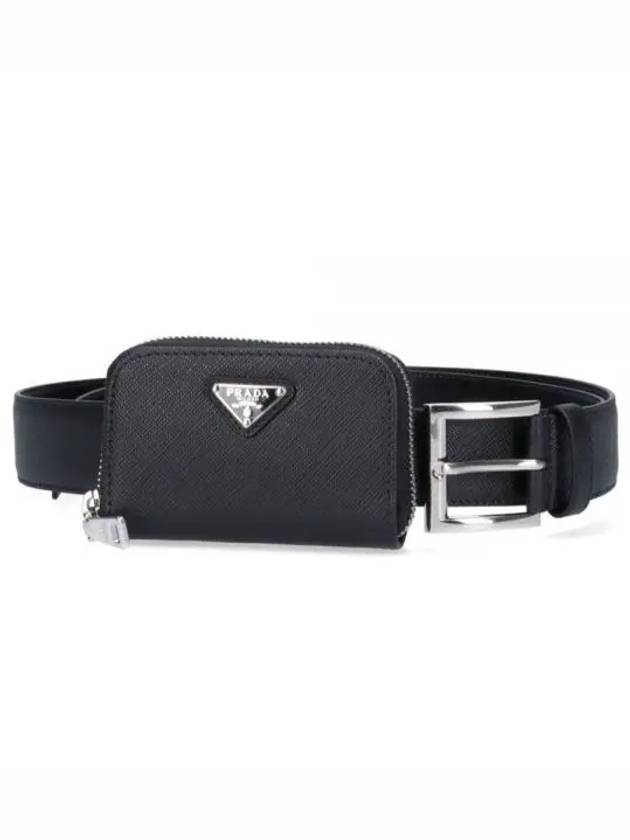 Mini Pouch Saffiano Belt Black - PRADA - BALAAN 2