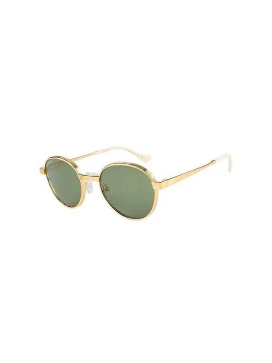 Eyewear Round Metal Sunglasses Green Gold - GUCCI - BALAAN 1
