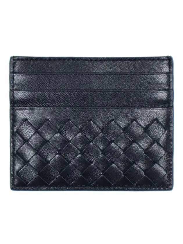 Intrecciato Lambskin 3-fold Card Wallet Midnight Blue - BOTTEGA VENETA - BALAAN.