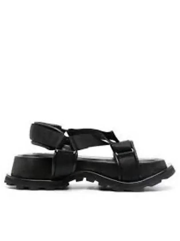 Platter Velcro Platform Sandals Black - JIL SANDER - BALAAN 2