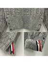 Donegal Twist Cable 4-Bar Classic Crewneck Knit Top Light Grey - THOM BROWNE - BALAAN 8