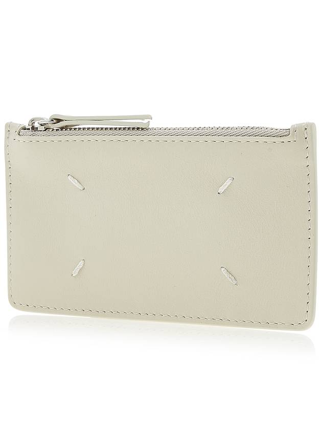 Signature Stitch Zipper Card Wallet Light Grey - MAISON MARGIELA - BALAAN 3