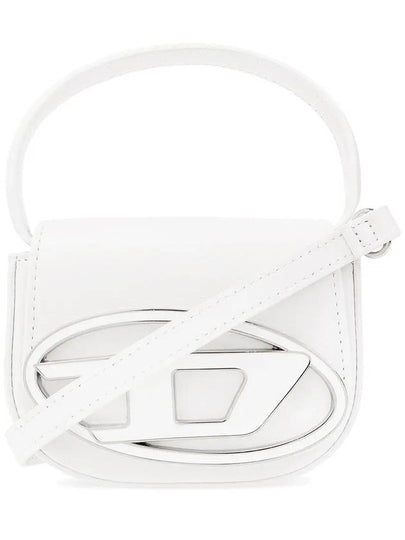 1DR Round Logo Leather Mini Shoulder Bag White - DIESEL - BALAAN 2