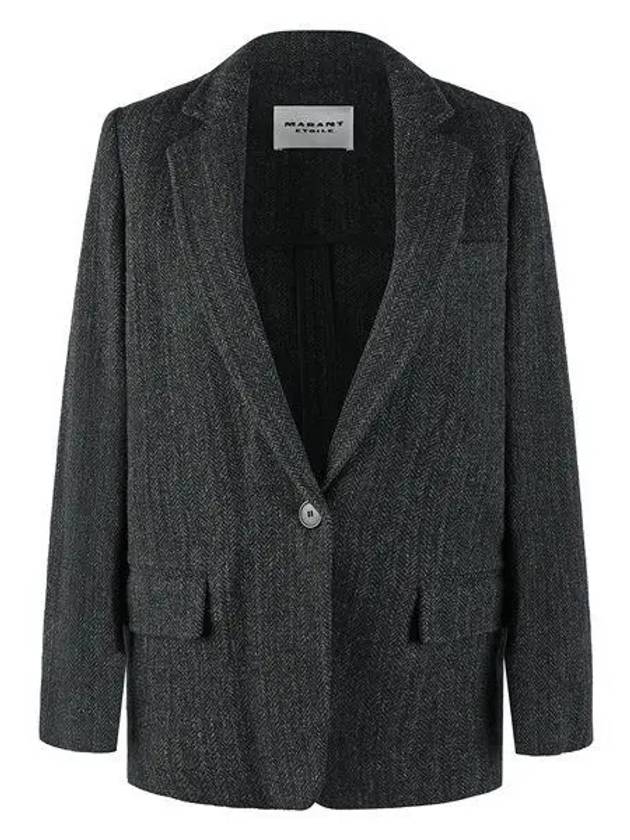 Charlyne Single Breasted Wool Blazer Jacket Black - ISABEL MARANT - BALAAN 2