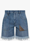 Fringe Denim Shorts Blue - FENDI - BALAAN 2