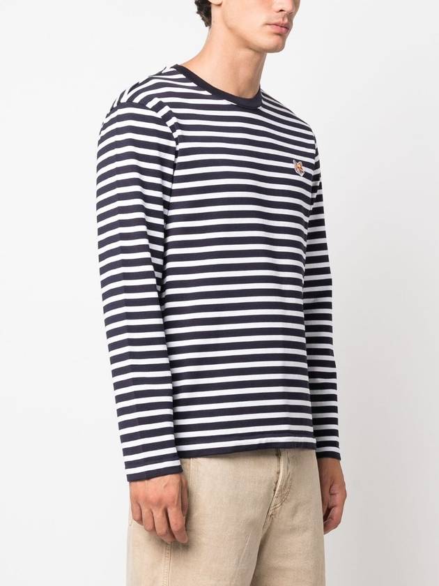 Fox Head Patch Regular Marin Long Sleeve T Shirt Navy Stripes - MAISON KITSUNE - BALAAN 5