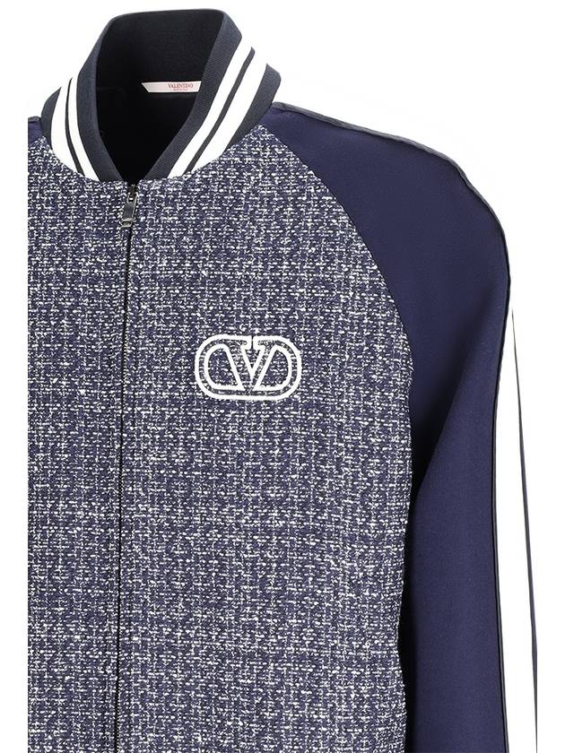 BOMBER JACKET IN COTTON TWEED AND VISCOSE WITH VLOGO SIGNATURE PATCH - VALENTINO - BALAAN 6