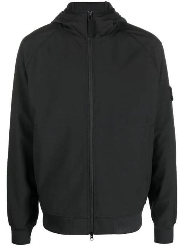 Soft Shell Technology Wappen Patch Track Jacket Black - STONE ISLAND - BALAAN 1