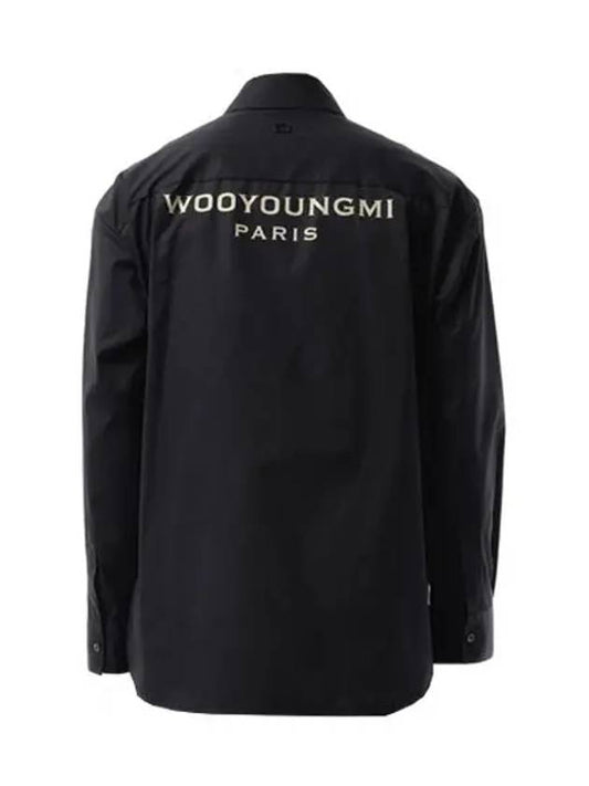 Navy Cotton Back Logo Shirt W243SH07812N - WOOYOUNGMI - BALAAN 1