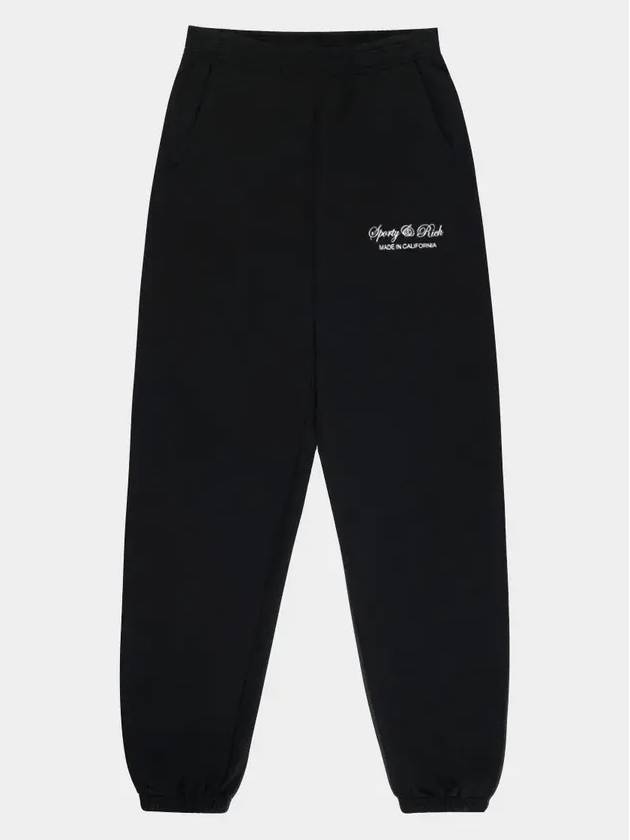 Women's Logo Track Pants Black - SPORTY & RICH - BALAAN 2