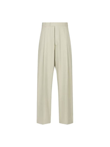 Silk Cotton Pleated Slacks Beige - DIOR - BALAAN 1