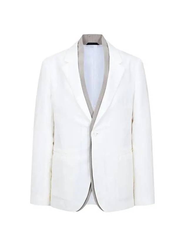 Men s layered trimming silk jacket white 270386 - GIORGIO ARMANI - BALAAN 1