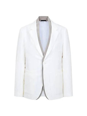 Men s layered trimming silk jacket white 270386 - GIORGIO ARMANI - BALAAN 1