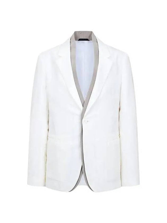 Men s layered trimming silk jacket white 270386 - GIORGIO ARMANI - BALAAN 1