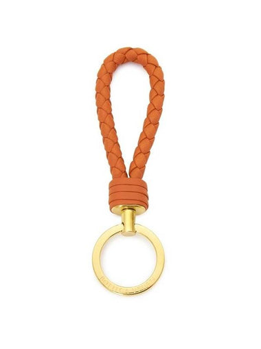 Intrecciato Leather Key Holder Orange - BOTTEGA VENETA - BALAAN 1