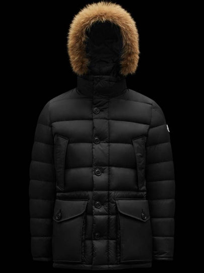 Men's Cluny Hooded Fur Short Padding Black - MONCLER - BALAAN 2