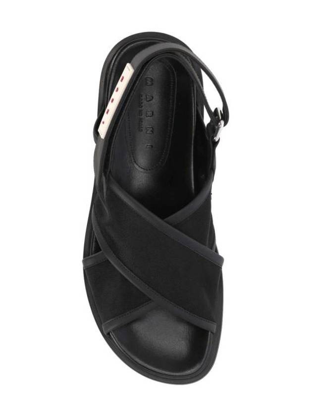 Logo Patch Crossover Sandals Black - MARNI - BALAAN 8