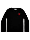 Red Heart Crew Neck Knit Top P1 N068 1 Black - COMME DES GARCONS - BALAAN 2