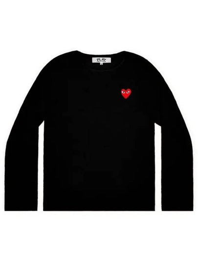 Red Heart Crew Neck Knit Top P1 N068 1 Black - COMME DES GARCONS - BALAAN 2