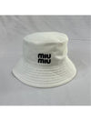 M Miumiu Fisherman Drill Logo Cotton Bucket Hat Hewite - MIU MIU - BALAAN 3