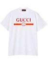 Jersey Print Cotton Short Sleeve T-Shirt White - GUCCI - BALAAN 1