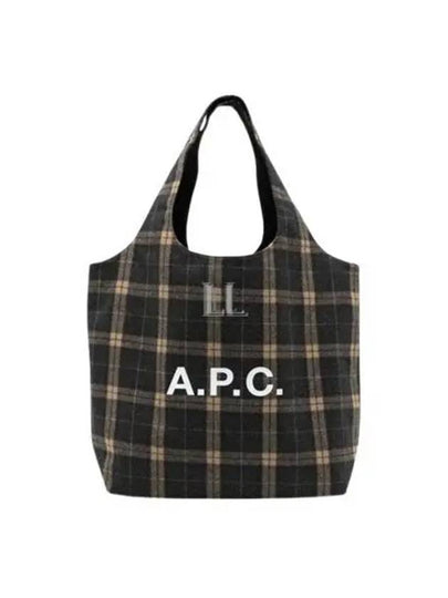 Ninon Logo Horizontal Tote Bag Heathered Charcoal Grey - A.P.C. - BALAAN 2