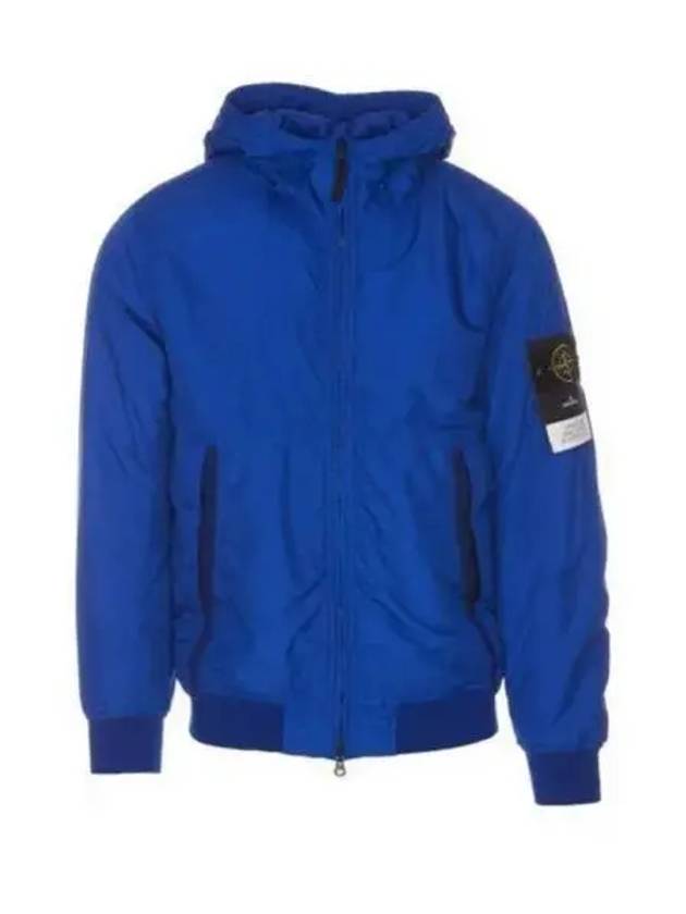 Men's Garment Dyed Crinkle Reps Recycled Nylon Primaloft TC Hooded Jacket Ultramarine Blue - STONE ISLAND - BALAAN 2