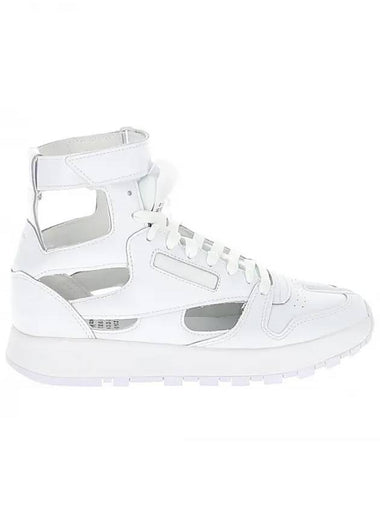 Classic Cut Out Leather Tabi High Top Sneakers White - MAISON MARGIELA - BALAAN 1