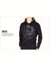 Graphic Print Cotton Hoodie Black - DIESEL - BALAAN 4