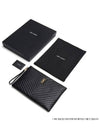 Gold Monogram Document Holder In Matelasse Leather Black - SAINT LAURENT - BALAAN 4