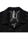 Jacquard Open Collar Half Shirt Black - NOIRER - BALAAN 5