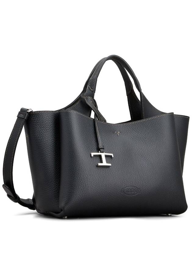 T Timeless Leather Small Tote Bag Black - TOD'S - BALAAN 3