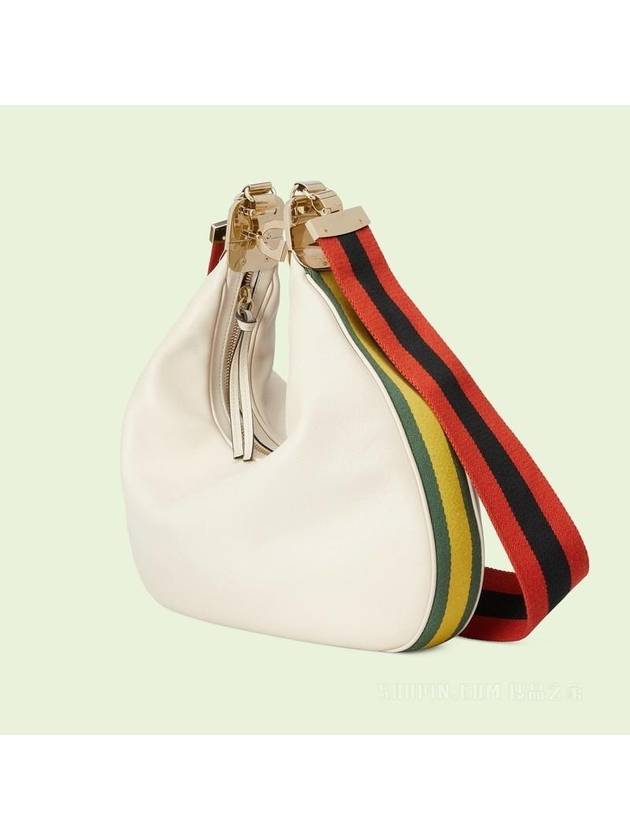 Attache Leather Medium Shoulder Bag White - GUCCI - BALAAN 3