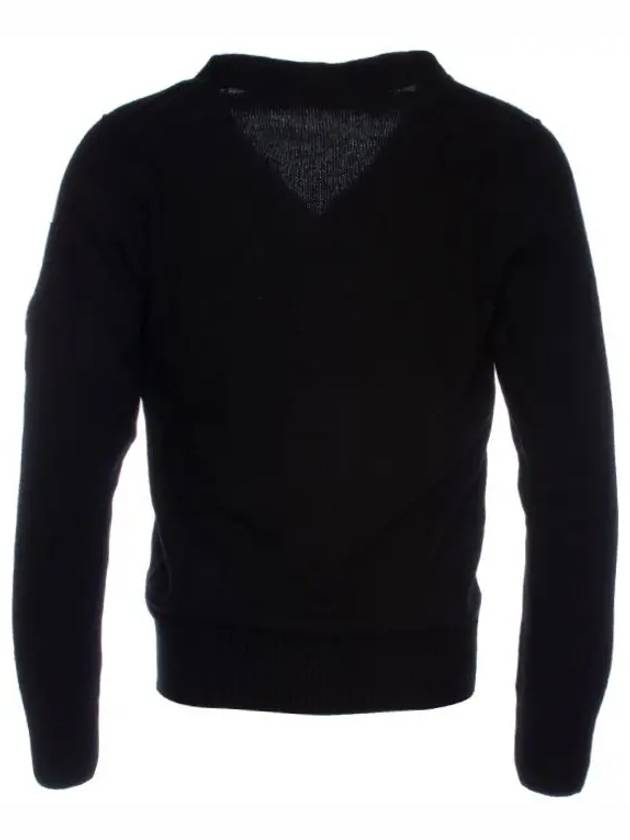 Men's Lens Wappen Lambswool Cardigan Black - CP COMPANY - BALAAN 8