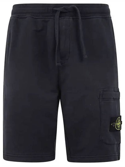 Cotton Fleece Cargo Bermuda Shorts Navy - STONE ISLAND - BALAAN 2