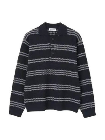 Milo Archive Twist Convex Collar Knit Dark Navy - MILLO ARCHIVE - BALAAN 1