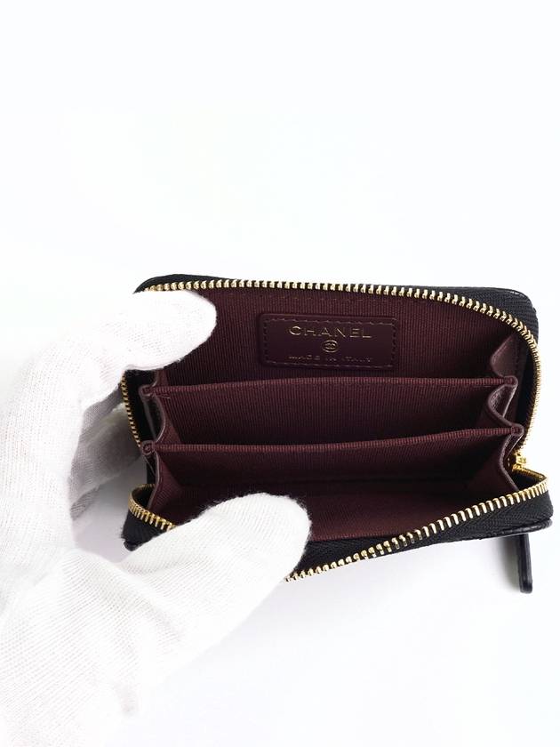 Classic Zipped Coin Purse Grained Calfskin & Gold Black - CHANEL - BALAAN 6