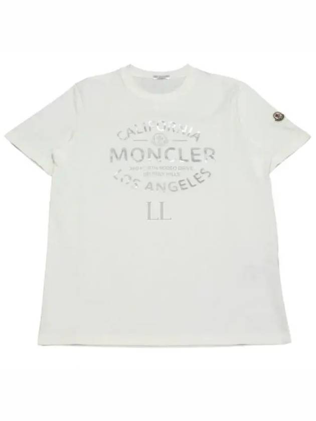 Metallic California Logo Short Sleeve T Shirt White - MONCLER - BALAAN 2