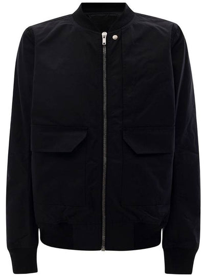 Men's Flap Pocket Cotton Bomber Jacket Black - RICK OWENS - BALAAN 2