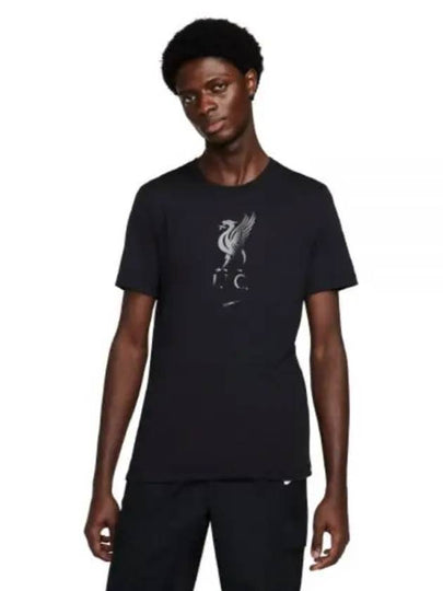 Liverpool Crest Short Sleeves T Shirt Black - NIKE - BALAAN 2