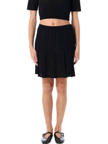 Givenchy Pleated Skirt In Monogram 72 Jacquard - GIVENCHY - BALAAN 1