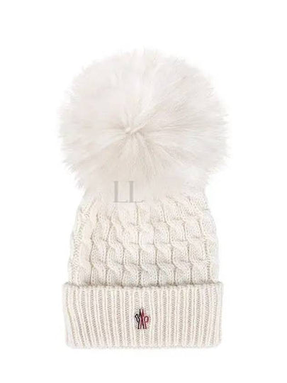 Pom Pom Wool Beanie White - MONCLER - BALAAN 2